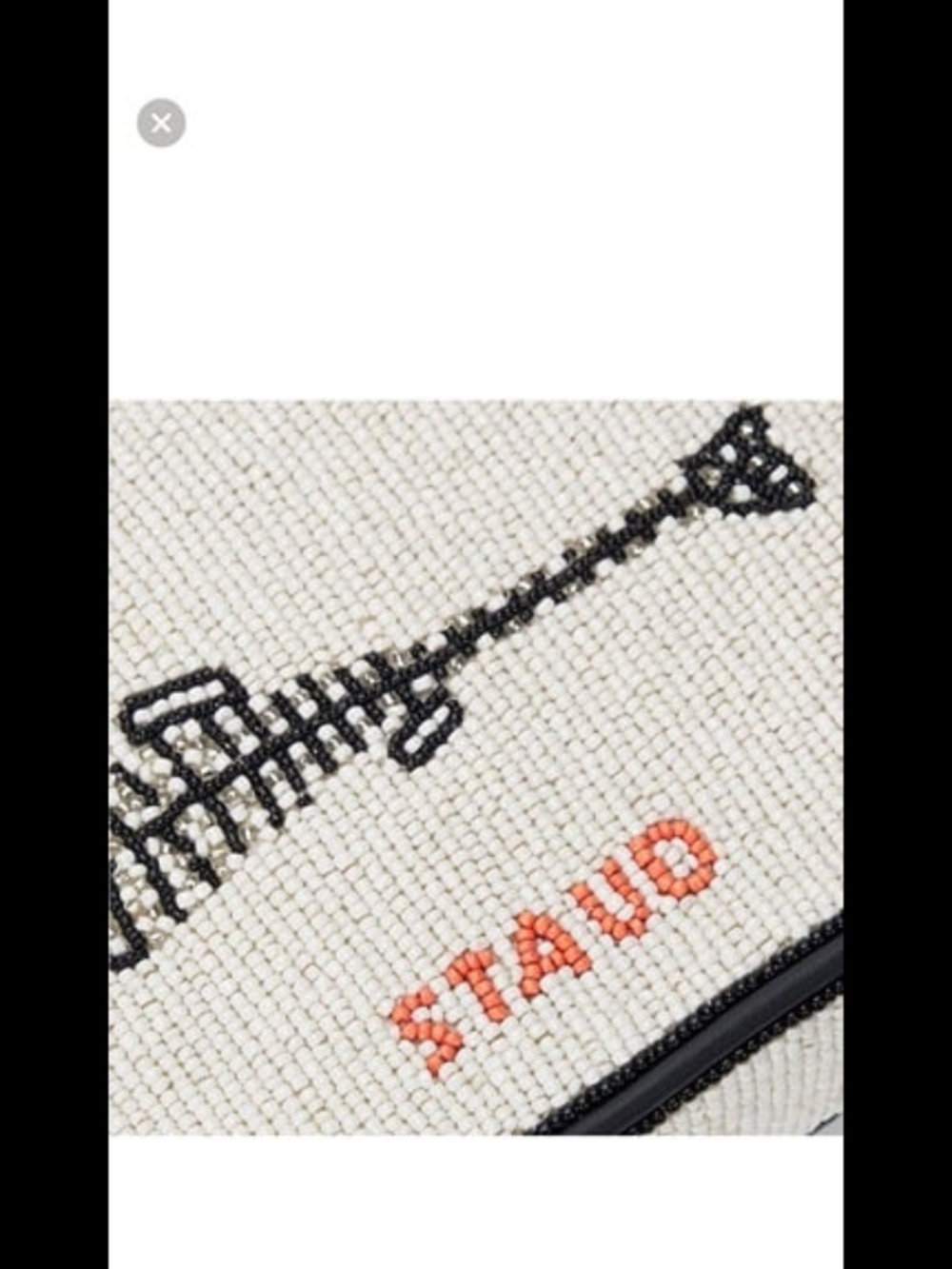 STAUD BEADED TOMMY BAG STAUDINES BLACK WHITE NWOT Limited Collection - Picture 5 of 7